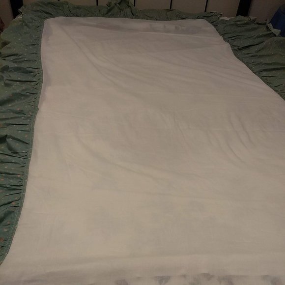 Sage Floral Twin Dust Ruffle Bed Skirt Complete 4 Corner Poly/cotton 14" Drop - Picture 2 of 11